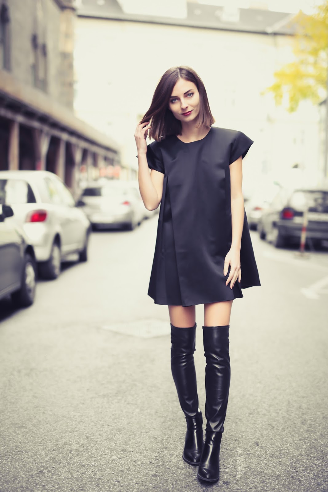 short black boots with dress